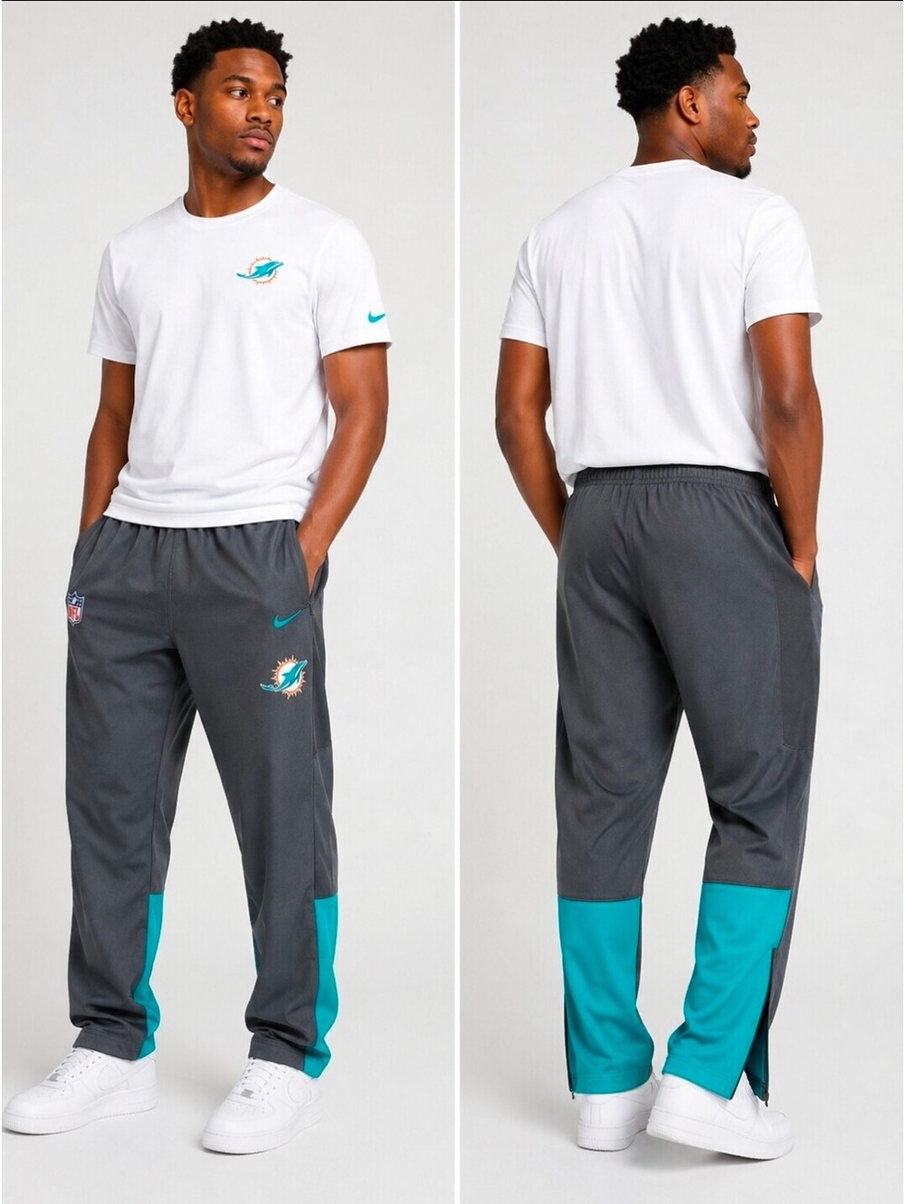 Nike Miami Dolphins NFL On Field Dri-FIT Pants XXL Team Issued #90 Gray Aqua